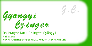gyongyi czinger business card